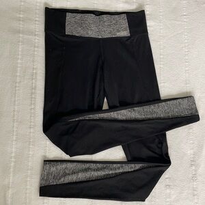 VS PINK Yoga Black Leggings with Grey Marl Detailing